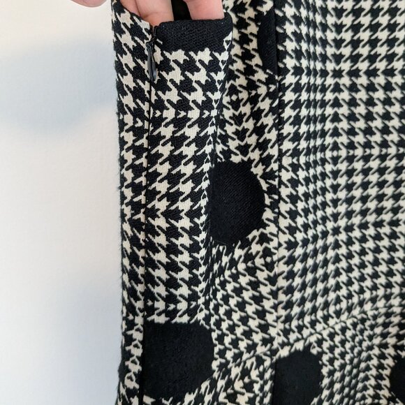 AKRIS PUNTO dress houndstooth polka dot a-line pleated wool - Picture 10 of 14